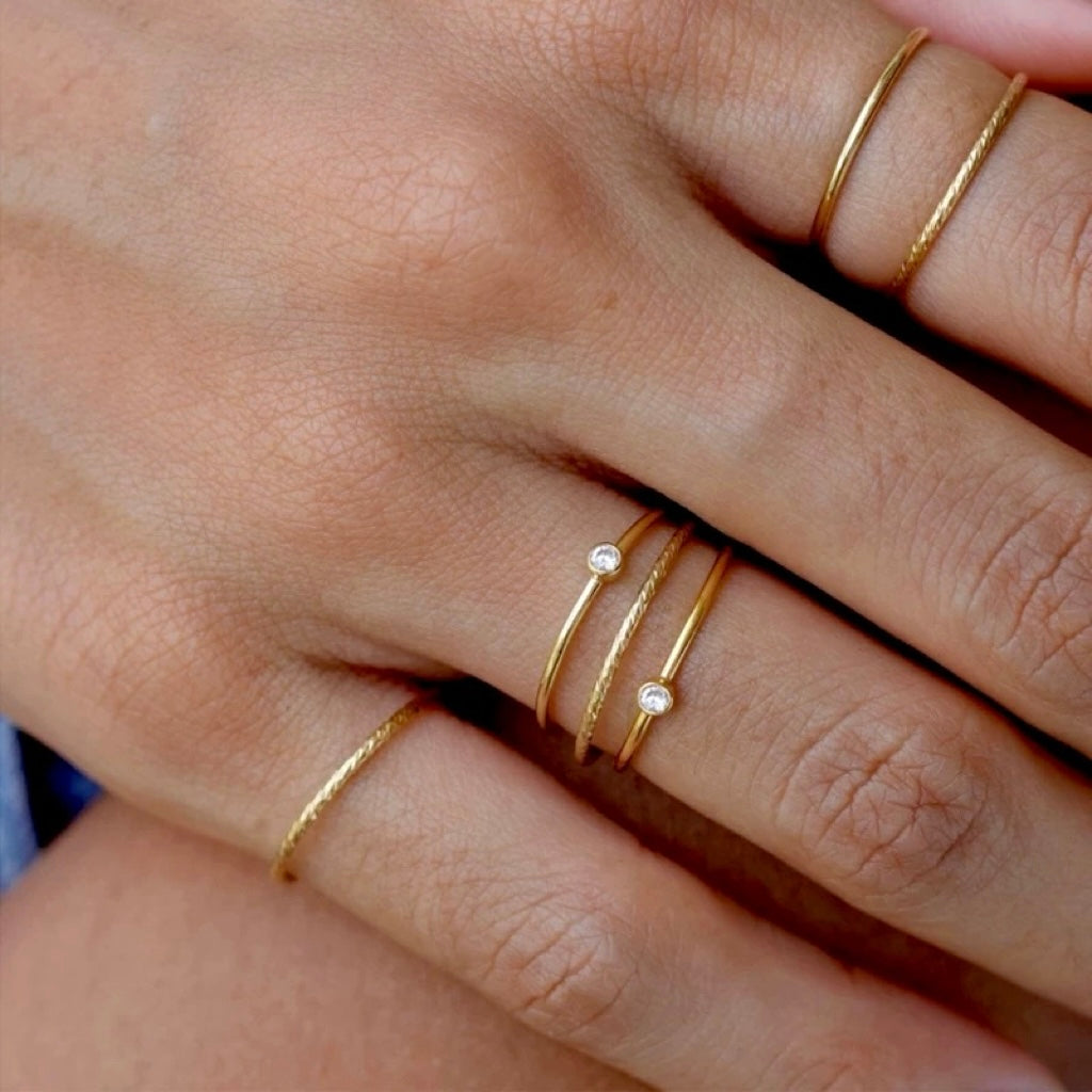 ZOË Gold Filled Solitaire Ring