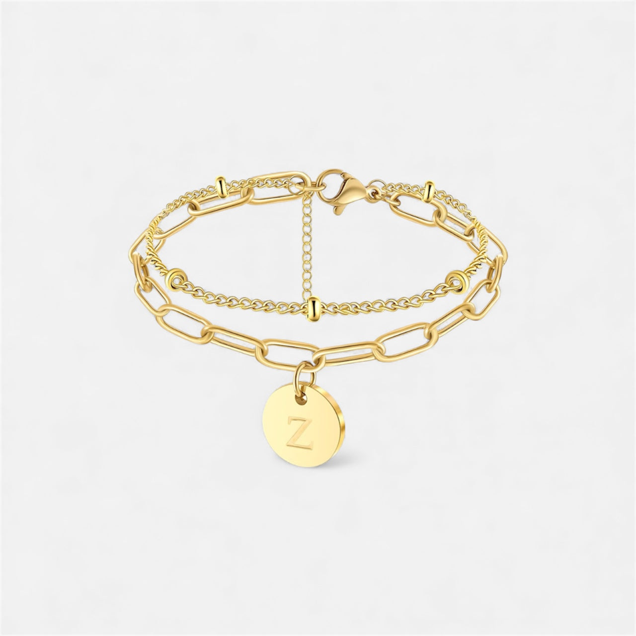 字母雙鏈條手鍊