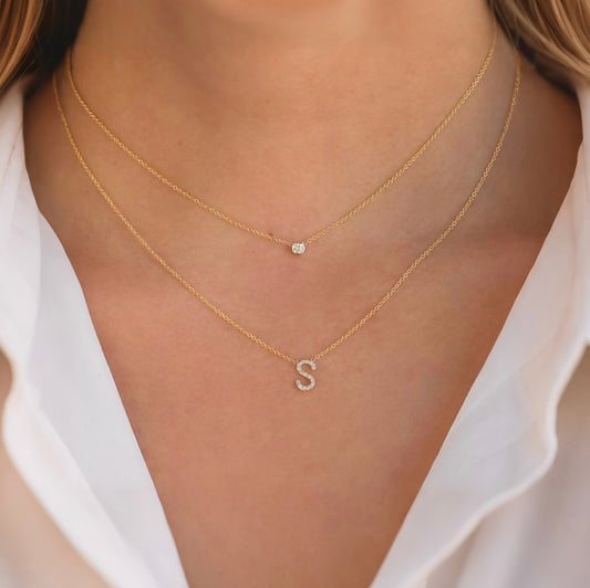 閃石單字母項鍊