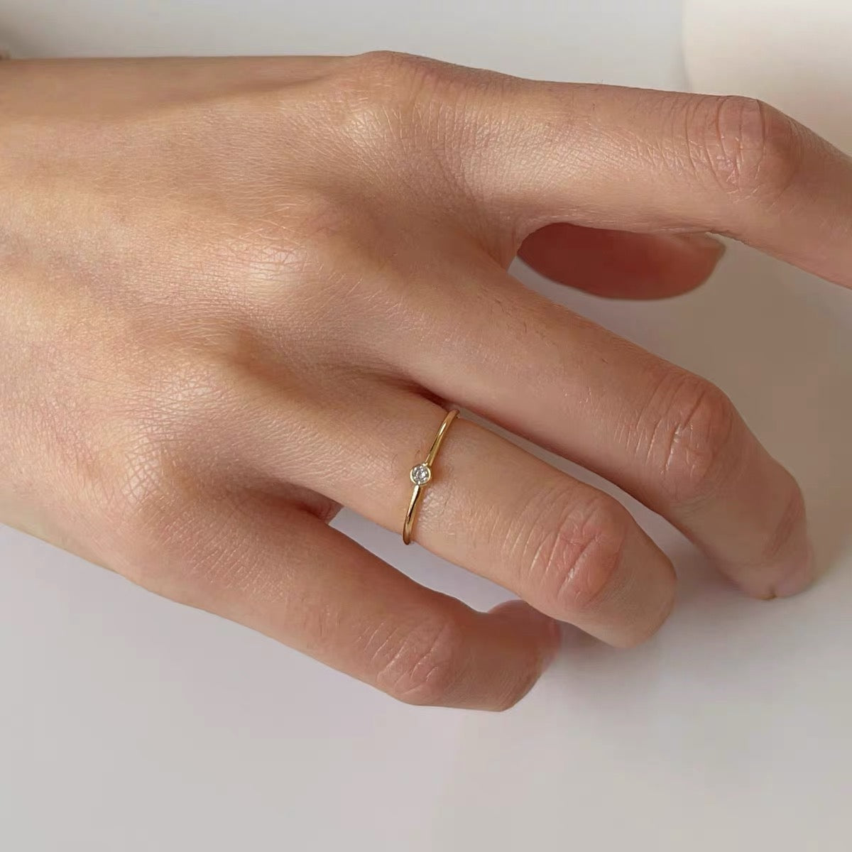 ZOË Gold Filled Solitaire Ring