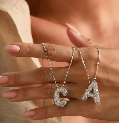 閃石泡泡字母項鍊