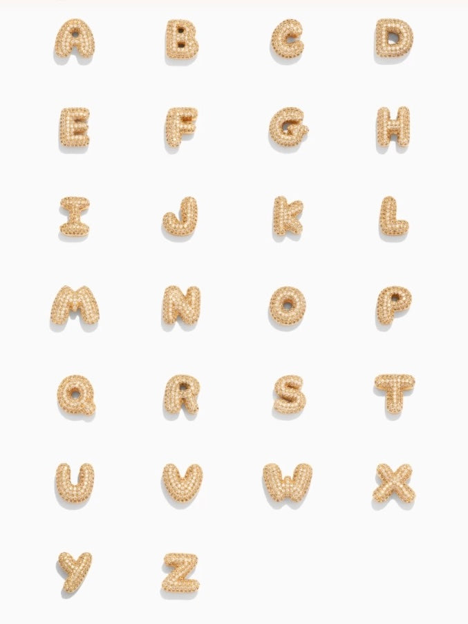 Mini Pavé Bubble Letter Necklace