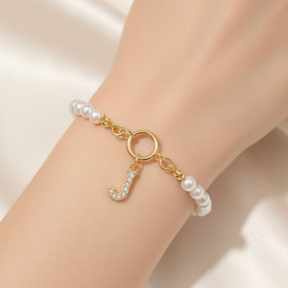 Initial Pearl Bracelet