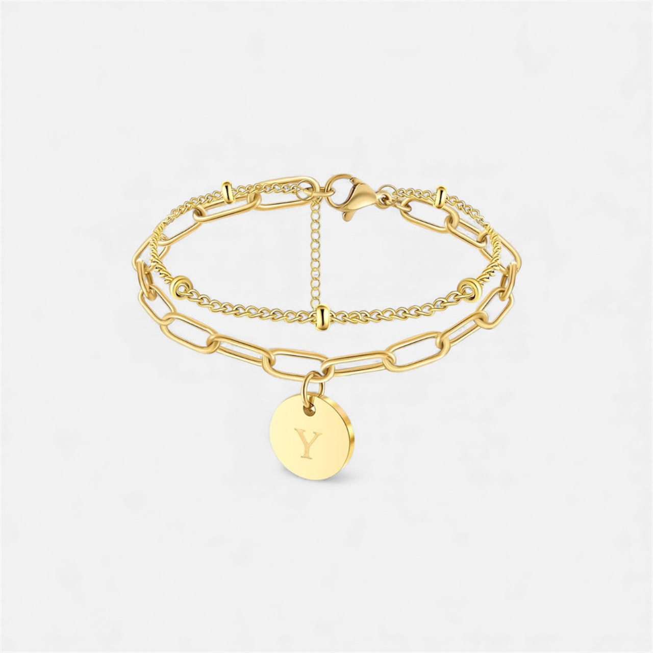 字母雙鏈條手鍊