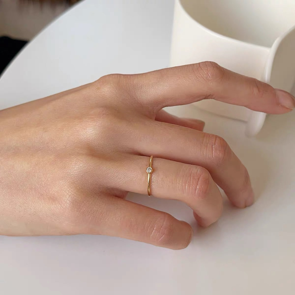 ZOË Gold Filled Solitaire Ring