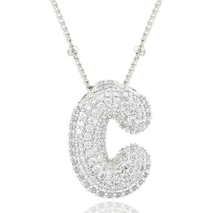 閃石泡泡字母項鍊