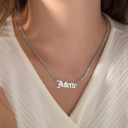 復古哥德風名字項鍊