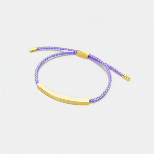 Engravable Bar Cord Bracelet