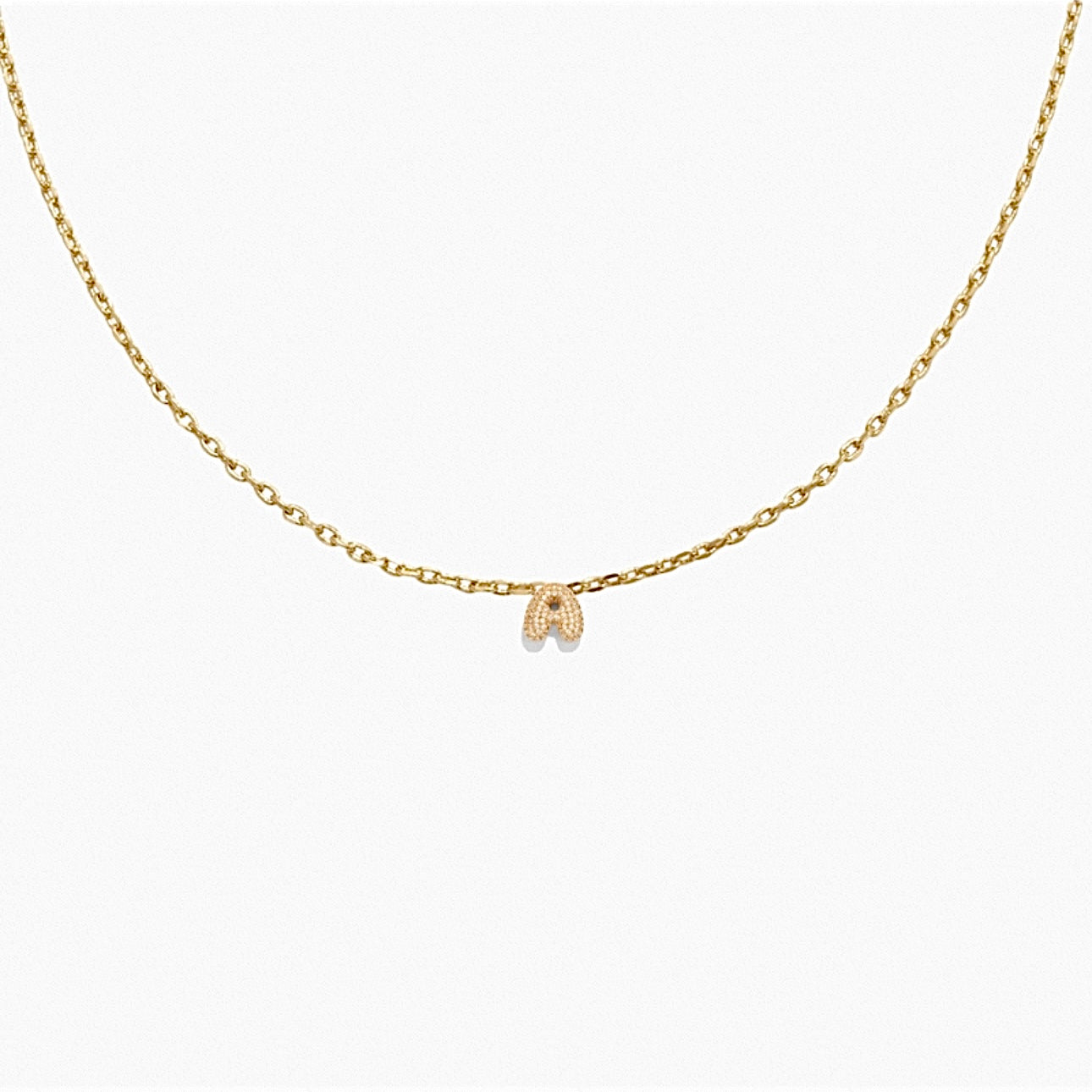 Mini Pavé Bubble Letter Necklace