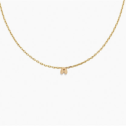 Mini Pavé Bubble Letter Necklace