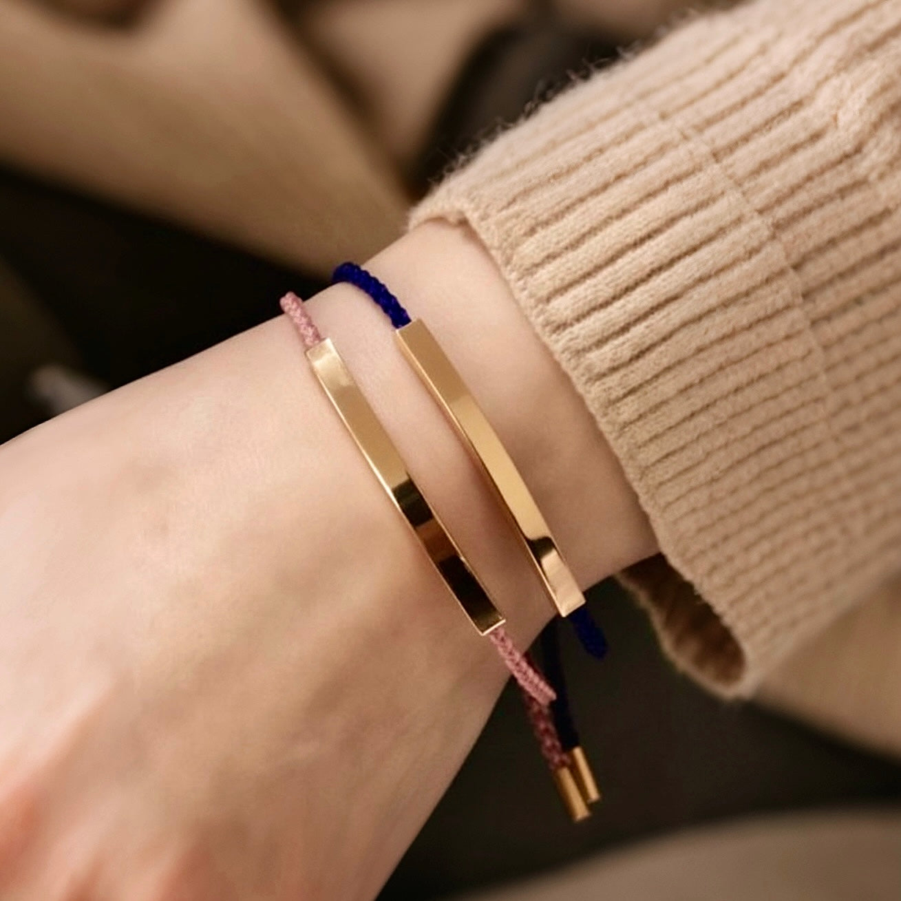 刻字條形編繩手鍊