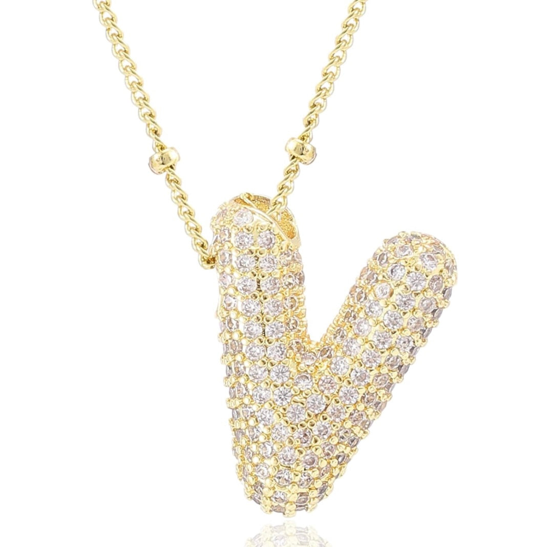 閃石泡泡字母項鍊