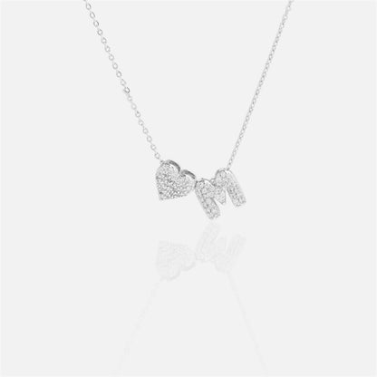 雙面愛心字母項鍊