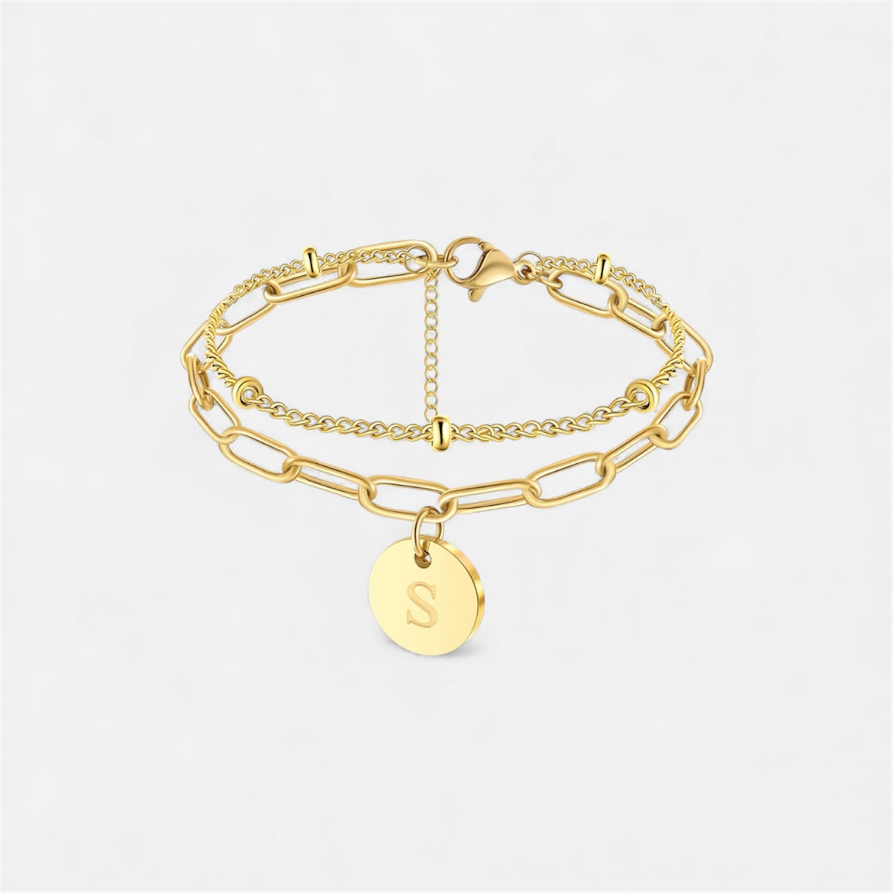 字母雙鏈條手鍊