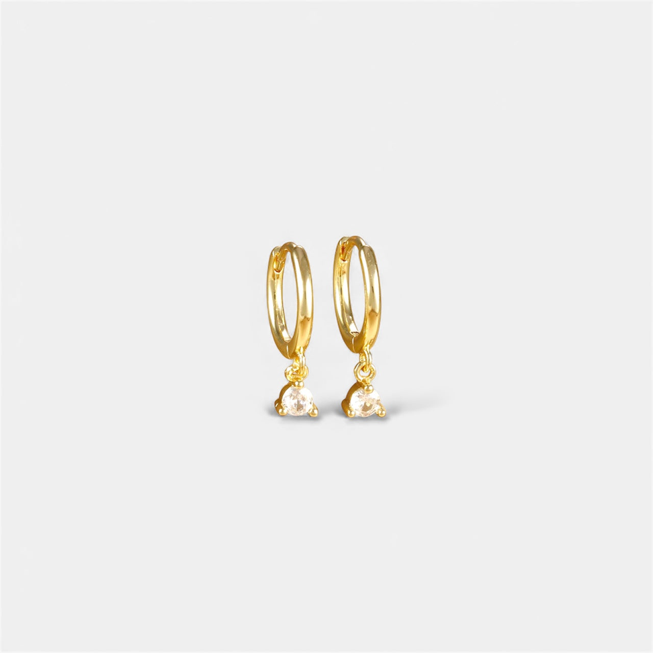 GRACIE Solitaire Huggie Hoop Earrings