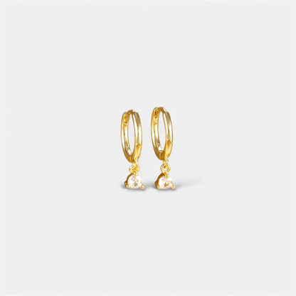 GRACIE Solitaire Huggie Hoop Earrings