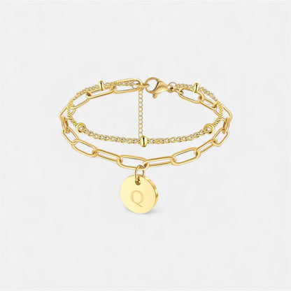 字母雙鏈條手鍊