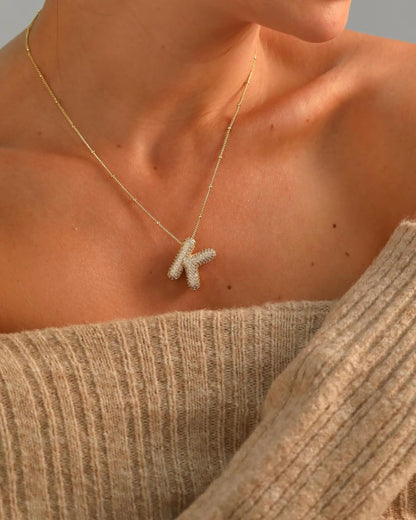 閃石泡泡字母項鍊