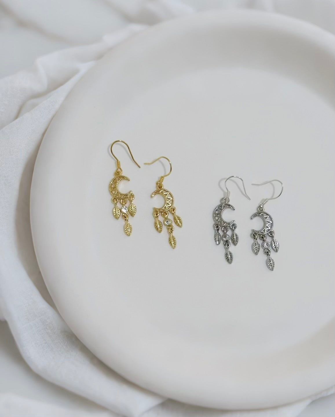 LUNA Moon Drop Earrings 