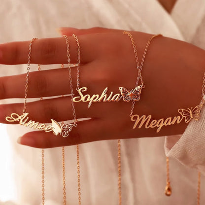 蝴蝶字母項鍊