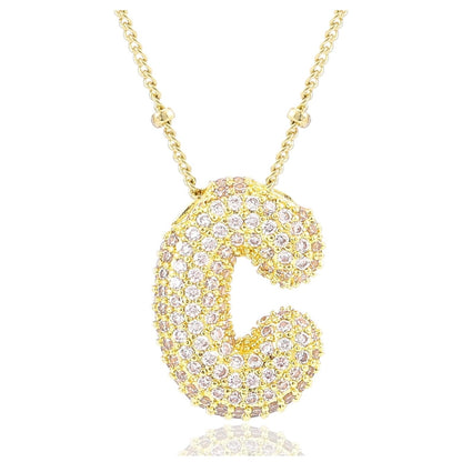 閃石泡泡字母項鍊