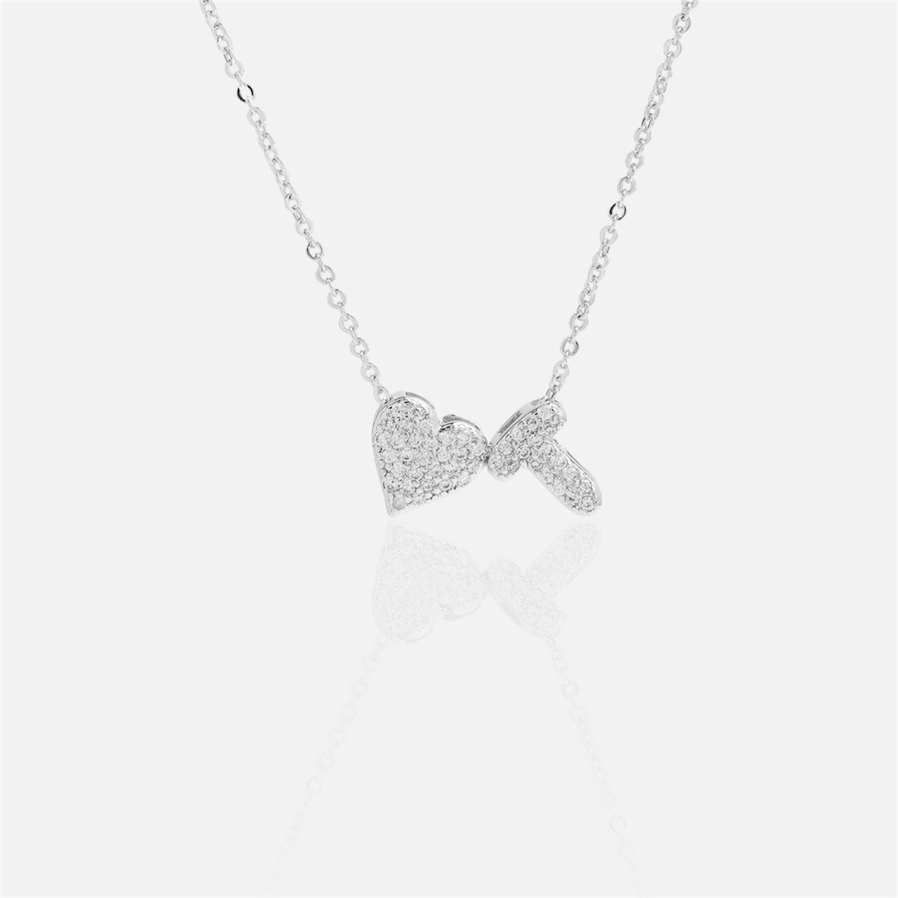 雙面愛心字母項鍊