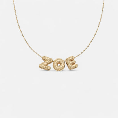 Mini Pavé Bubble Letter Necklace