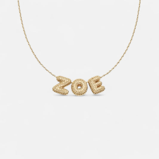 迷你閃石泡泡字母項鍊