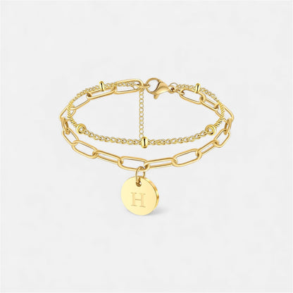 字母雙鏈條手鍊