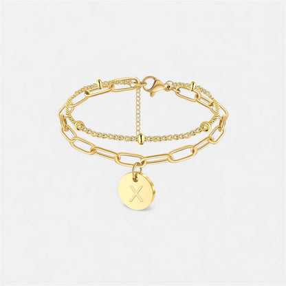 字母雙鏈條手鍊
