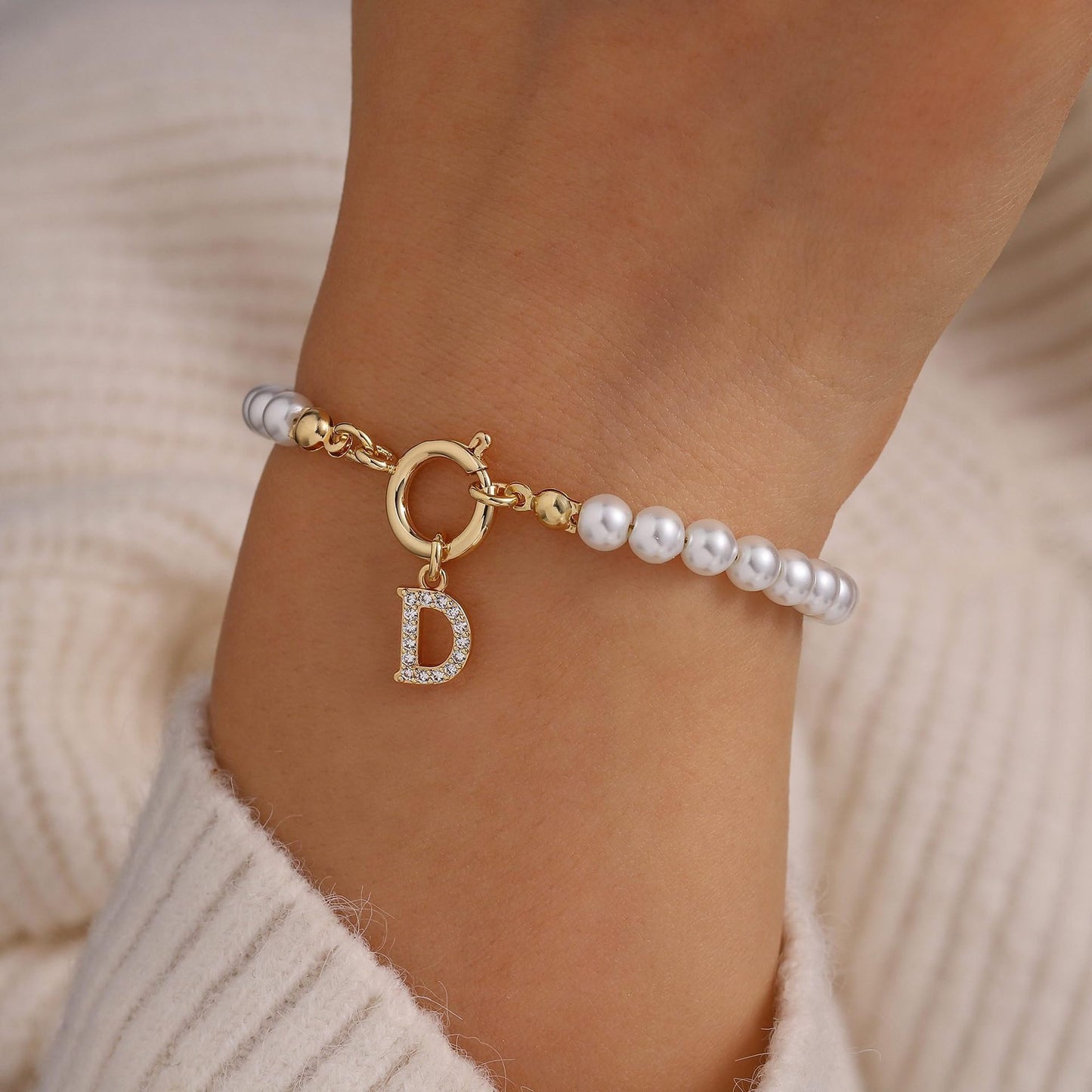 Initial Pearl Bracelet