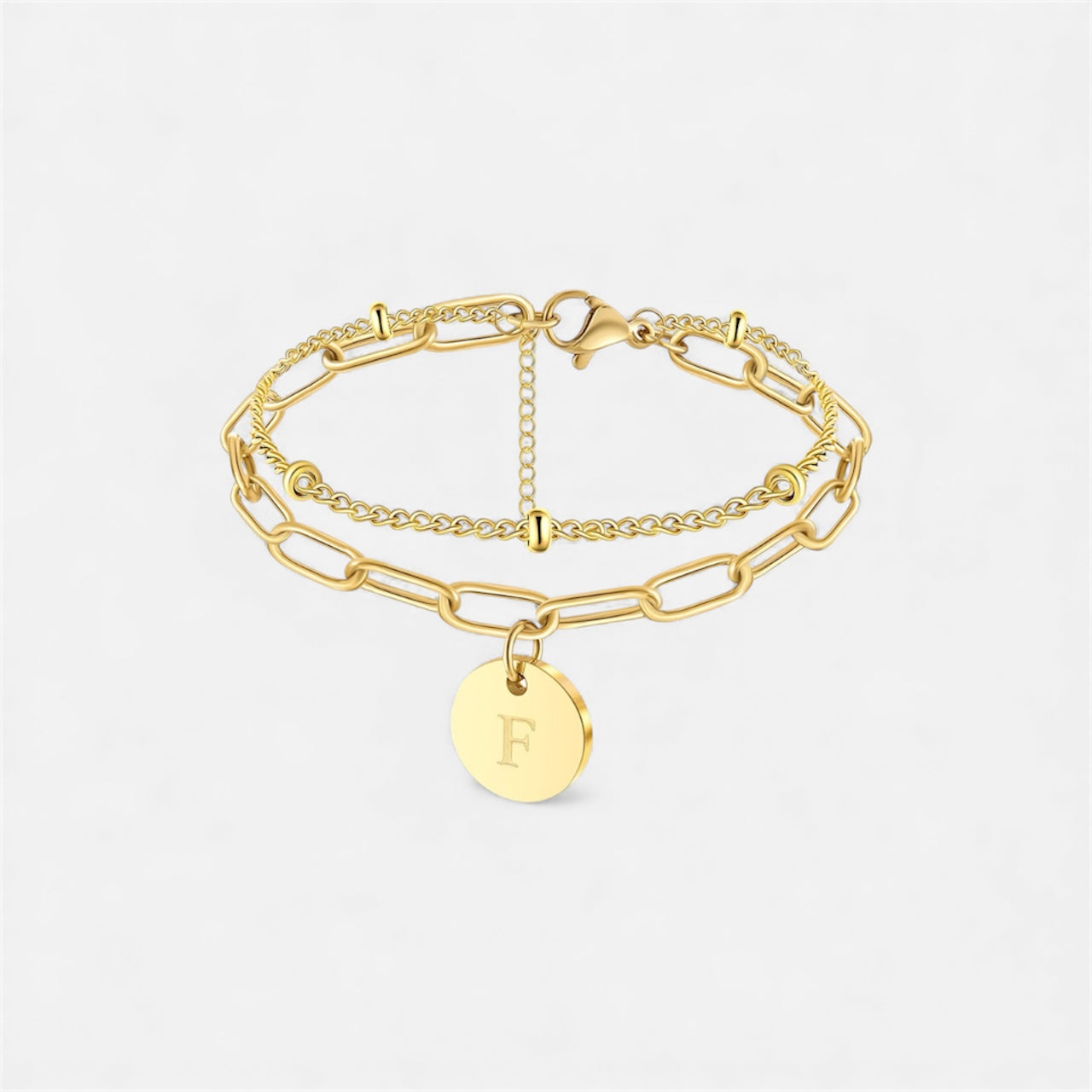 字母雙鏈條手鍊
