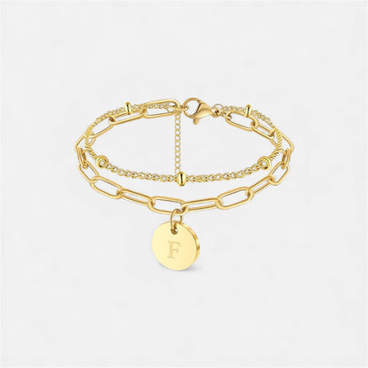 字母雙鏈條手鍊