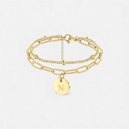 字母雙鏈條手鍊