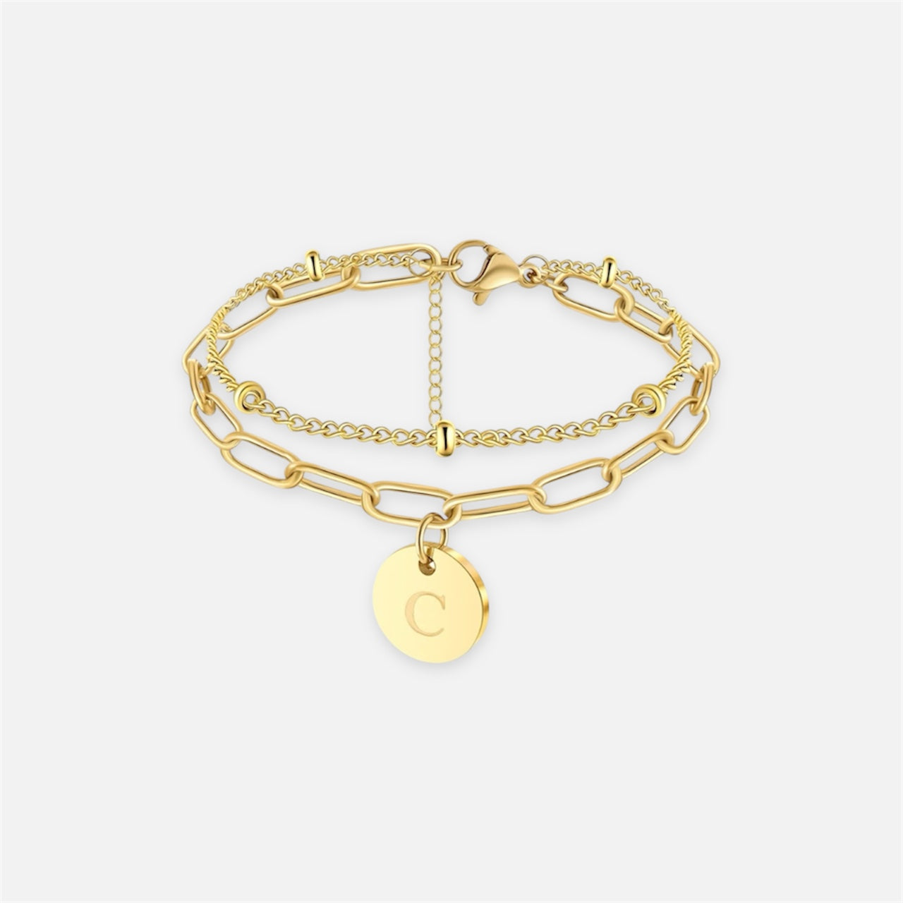 字母雙鏈條手鍊