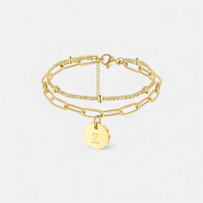 字母雙鏈條手鍊