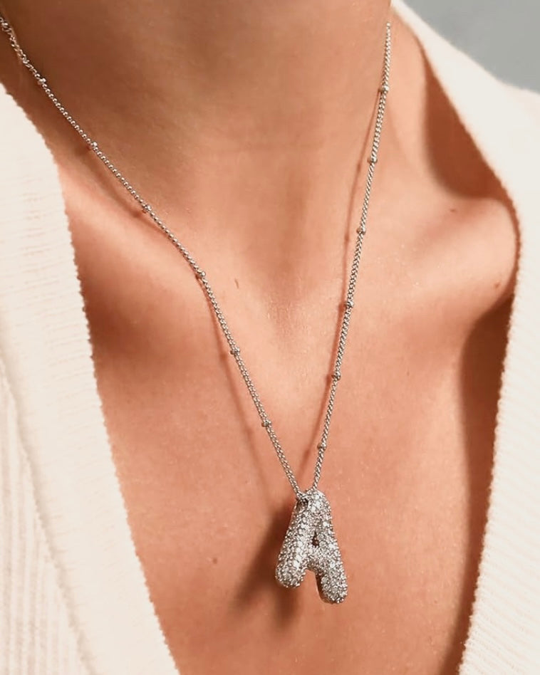 閃石泡泡字母項鍊