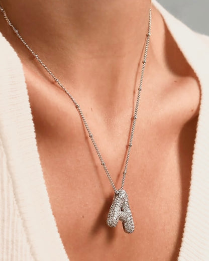 閃石泡泡字母項鍊