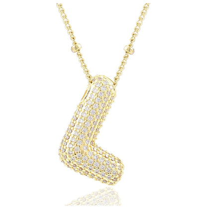 閃石泡泡字母項鍊