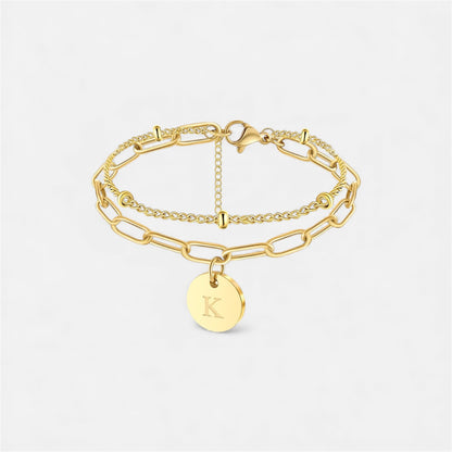 字母雙鏈條手鍊