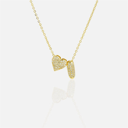 雙面愛心字母項鍊