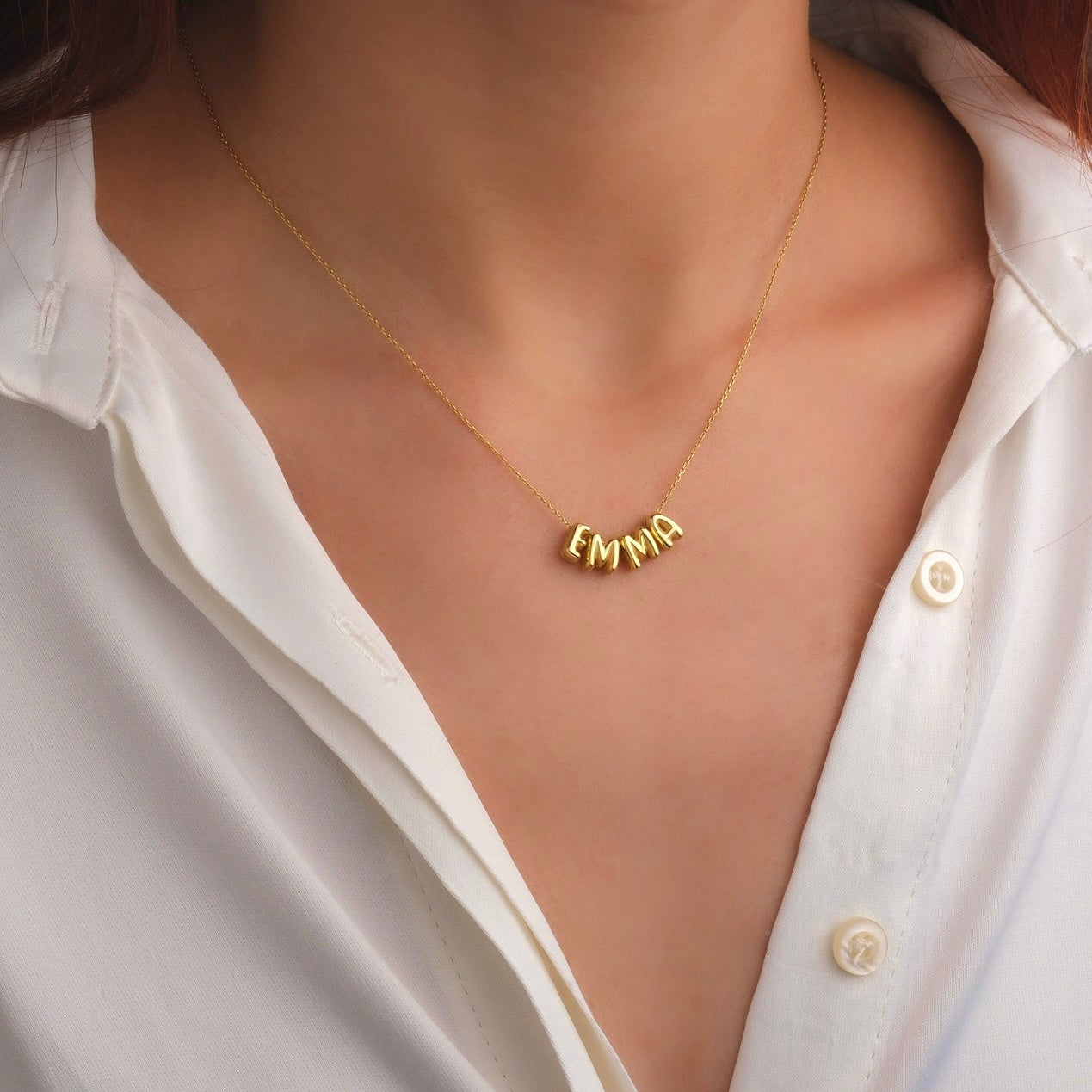 Mini Bubble Letter Necklace