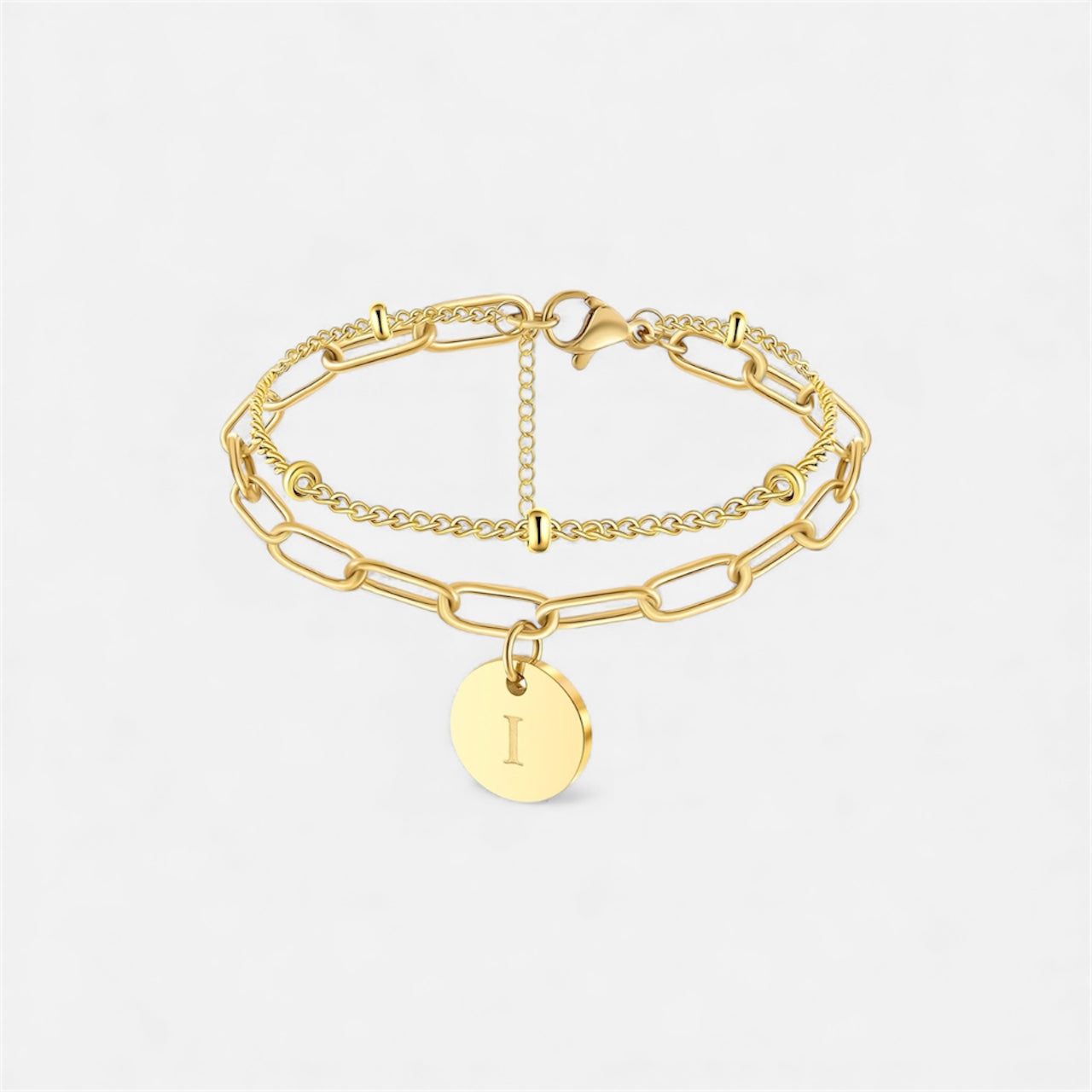 字母雙鏈條手鍊