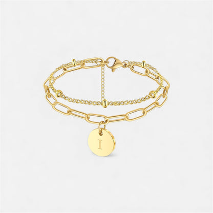 字母雙鏈條手鍊