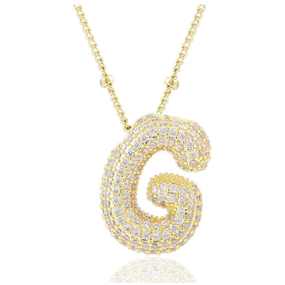 閃石泡泡字母項鍊