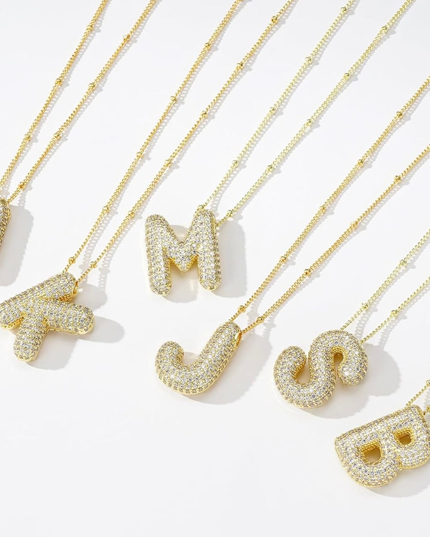 閃石泡泡字母項鍊