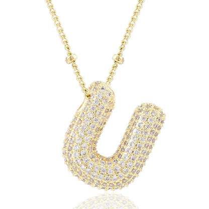 閃石泡泡字母項鍊