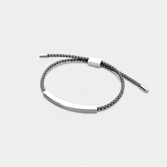 Engravable Bar Cord Bracelet