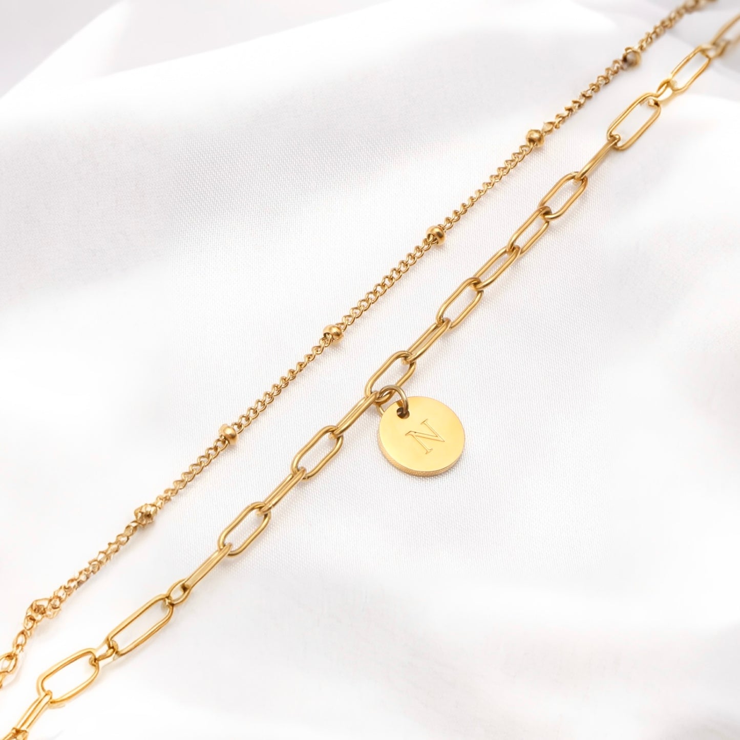 字母雙鏈條手鍊