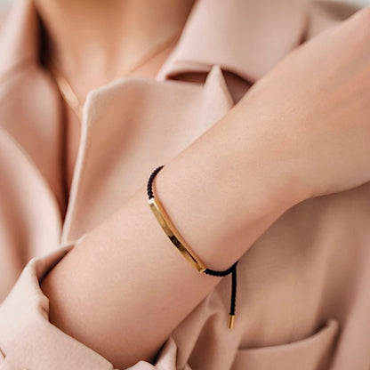 刻字條形編繩手鍊